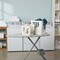 Basicwise Set of 2 Plastic Laundry Baskets with Handles Large & Small Ventilated Hampers for Clothes Storage & Organization Lightweight Stackable Bins for Bedroom Bathroom Dorm and Washing Area